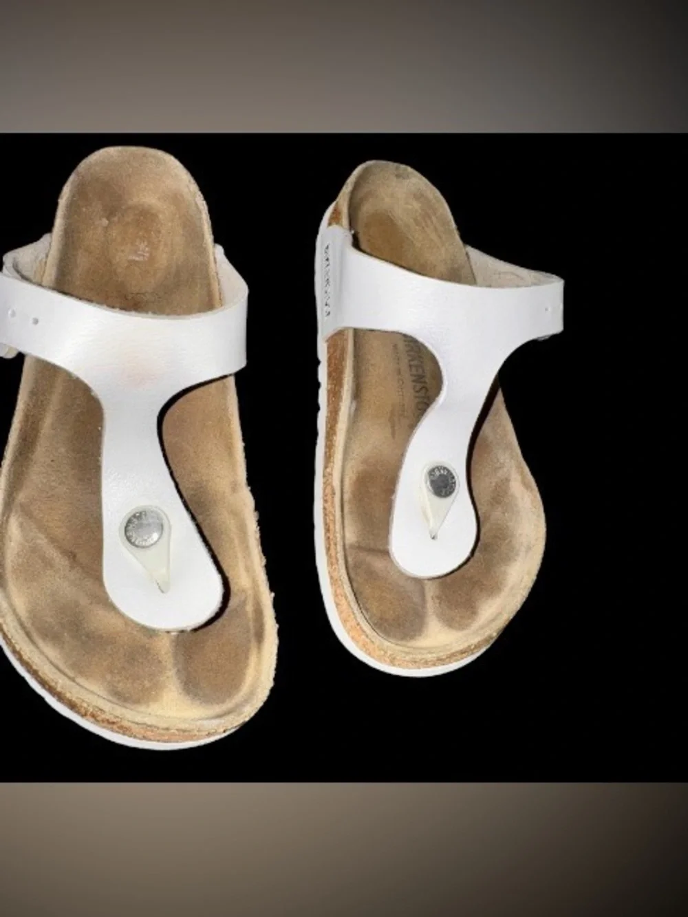 Birkenstock Gizeh white thong sandals women’s GIRL’s shoes size 35 4 4.5